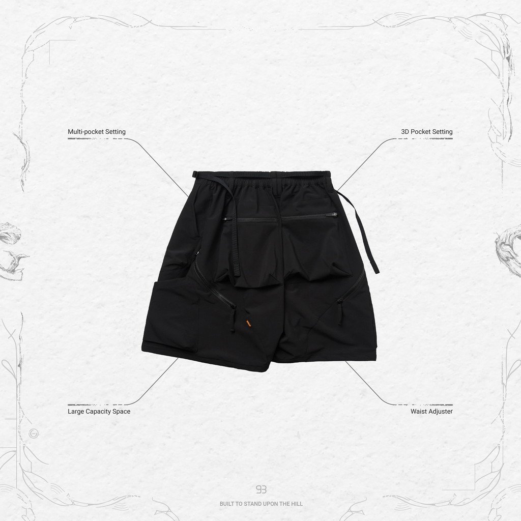 パンツ / MWS-01 「hydrodynamics」 Utility Zip-Shorts SHADOW