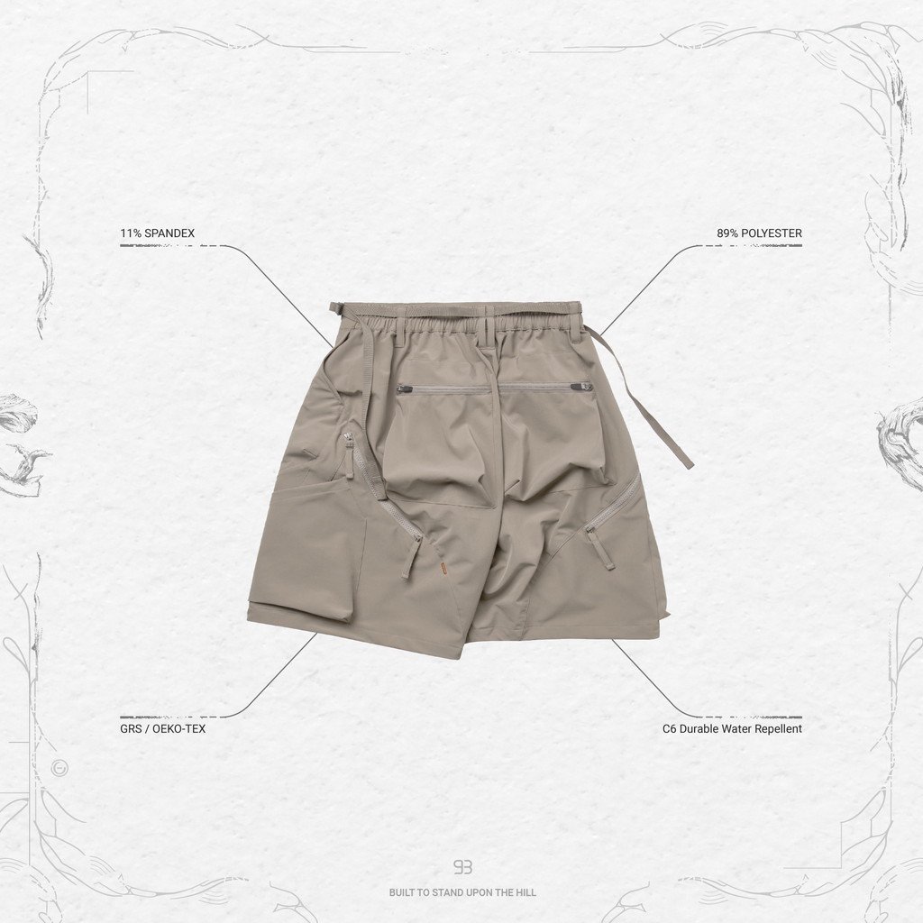 パンツ / MWS-01 「hydrodynamics」 Utility Zip-Shorts OCHRE