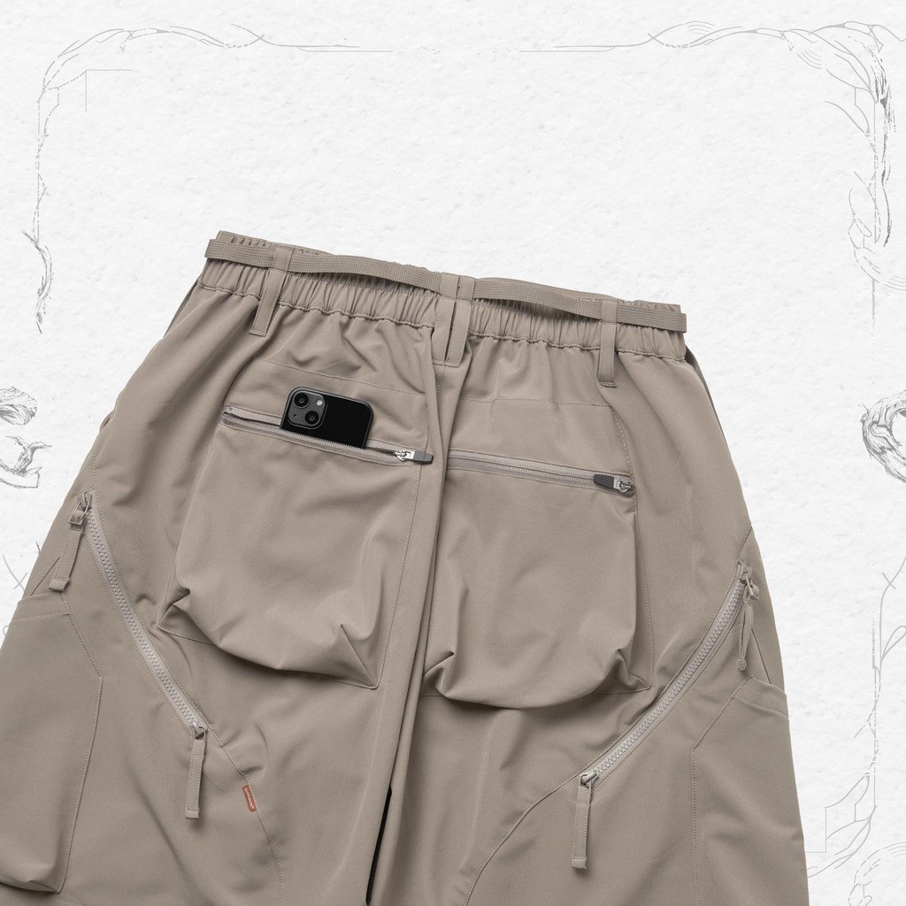 パンツ / MWS-01 「hydrodynamics」 Utility Zip-Shorts OCHRE