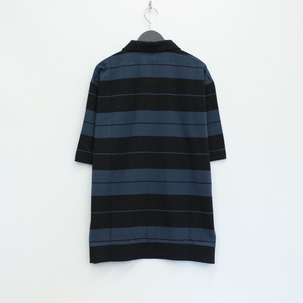 STRIPED POLO SHIRT S/S #NAVY/BLACK [23SS-WMC-PS01] _ WACKO MARIA