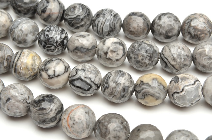 フォーティフィケーションアゲート 128面カット 6mm 1連（約38cm