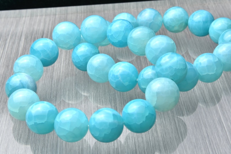 ラリマーブルー龍紋瑪瑙ドラゴンアゲート 14mm ブレスレット_B377-14 - 天然石 卸問屋|福縁閣パワーストーン