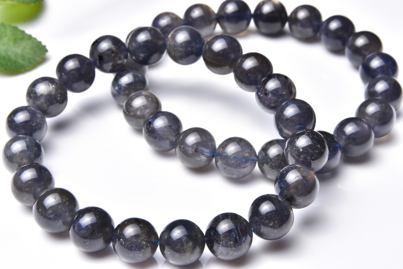 最高品質　アイオライト　天然石　ブレスレット 極上 最高発色 バイカラー アイオライト 光波動 ブレスレット