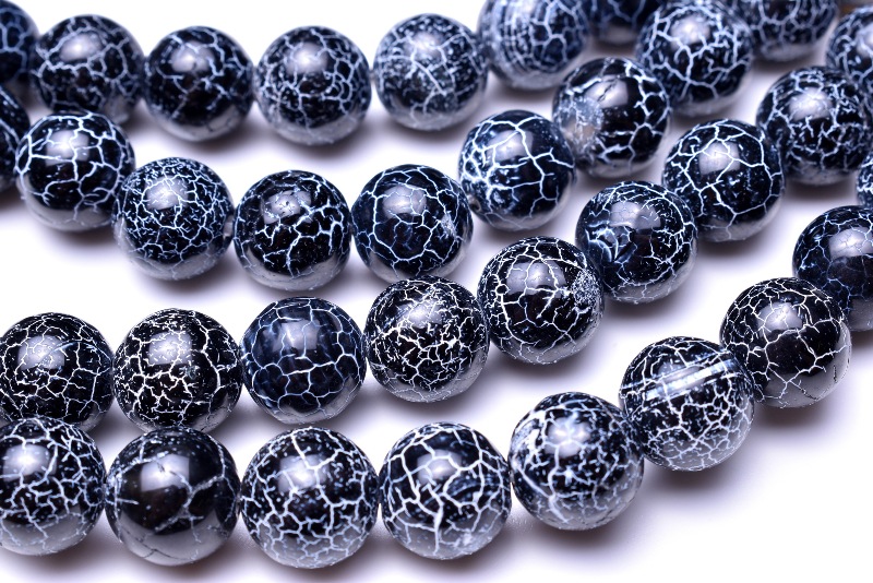 黒龍紋瑪瑙 10mm 1連（約38cm）_R5864-10 - 天然石 卸問屋