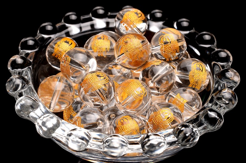 水晶　月のフェーズ　手彫り 水晶 月のフェーズ 手彫り