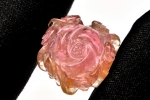【30%OFF】【１点物】バイカラー トルマリン　18x16mm　薔薇彫刻 ルース_PH2815