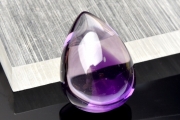 【１点物】高透明幻影紫水晶 アメジストファントム　26x19mm　ドロップ ルース_PH7309