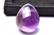【１点物】高透明虹入り 幻影紫水晶 アメジストファントム　20x17mm　ドロップ ルース_PH7691