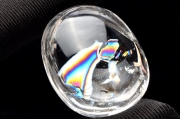 【１点物】天然透明虹入り水晶 アイリスクォーツ　38x31mm　オーバル ルース_PH7715