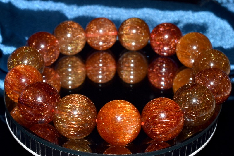 1点物】針ぎっしり！濃密内包 ブロンズルチルクォーツ 15mm