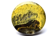 【１点物】美麗模様！多種鉱物結晶 バンブルビージャスパー(マルハナバチジャスパー)　61mm　コインプレート ルース_PH9191