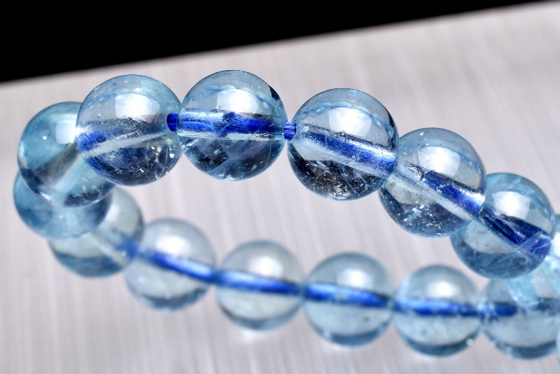 透明且つ濃い色天然アクアマリンのブレスレットパワーストーン ctcols_218d04