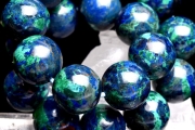 【１点物】まるで地球！ アズライト・アズロマラカイト(藍銅鉱・孔雀石)　10.5mm　ブレスレット_Q3652