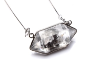 【１点物】Silver925 ハーキマーダイヤモンド　30x15mm　原石 ネックレス_PJ4425