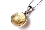 【１点物】Silver925 ギベオン(メテオライト隕石)　11.5mm　コイン ゴールド ペンダントトップ_PJ4546
