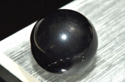 【１点物】モリオン(黒水晶)　28mm　丸玉(台座付き) スフィア _CG2941【宅急便のみ】