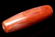 【１点物】高発色 南紅瑪瑙(ナンホーン)　49x15mm　チューブ 天珠型(貫通穴) ビーズ _PA899