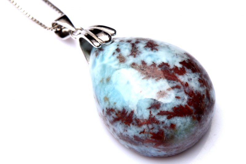 1点物】Silver925 デンドリティックラリマー 22x18mm ドロップ