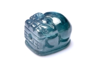 【１点物】AAAA☆天然色 ブルーグリーンカイヤナイト　11x9mm　貔貅彫刻(貫通穴) ビーズ _PA7066