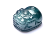【１点物】AAAA☆天然色 ブルーグリーンカイヤナイト　12x9mm　貔貅彫刻(貫通穴) ビーズ _PA7068