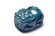 【１点物】AAAA☆天然色 ブルーグリーンカイヤナイト　13x9mm　貔貅彫刻(貫通穴) ビーズ _PA7070