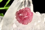 【１点物】AAAA☆ルベライト ピンクトルマリン　12x11mm　薔薇彫刻 (貫通穴) ビーズ _PA9661