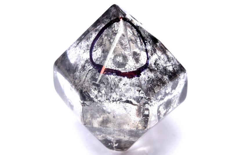 エレスチャル水入り水晶　アイリスヒマラヤ水晶　浄化　邪気払い　精神安定　天然石 1点物】霊峰◇ヒマラヤ産 水入りエレスチャル水晶 31x28mm 原石