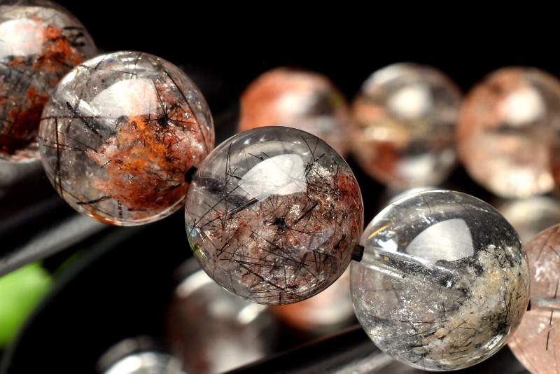 レア ブラックトルマリンインクォーツスフィア ブラジル産