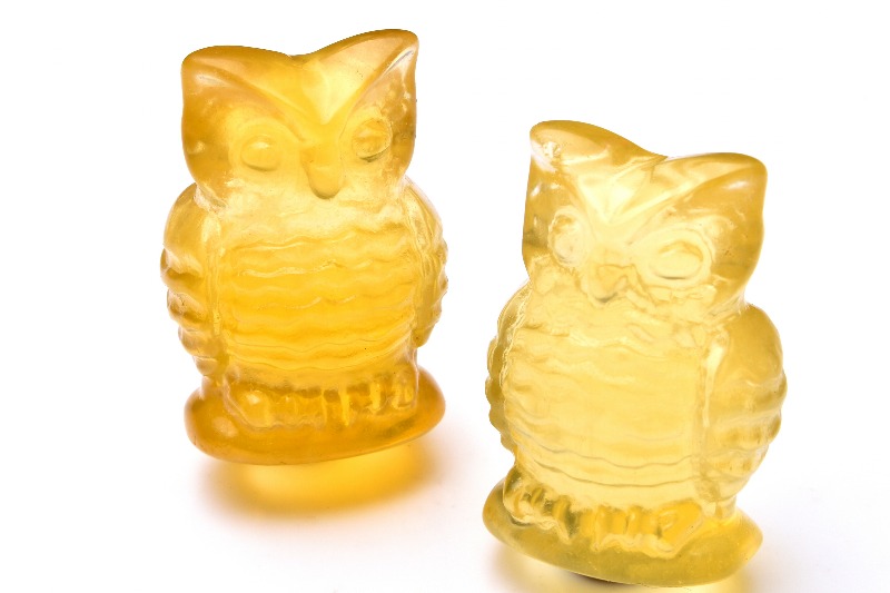 縁起物】☆フローライトフクロウ置物☆
