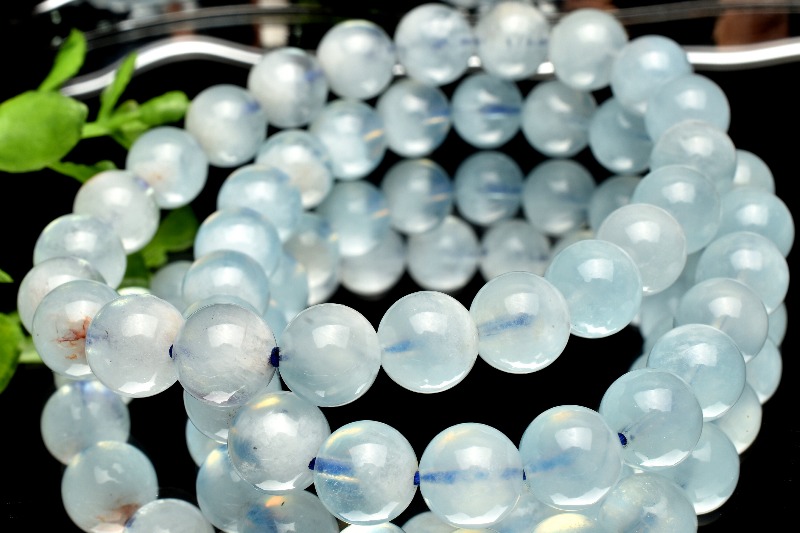 アクアマリン 64面カット 8mm 天然石 ブレスレット