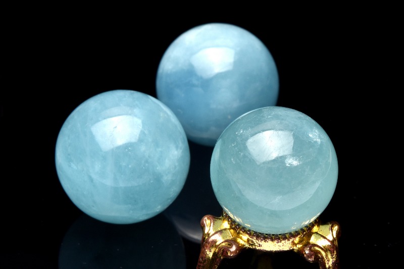 【天然】アクアマリン 丸玉 22mm 1点物】シラー入り アクアマリン 22mm 丸玉(台座なし