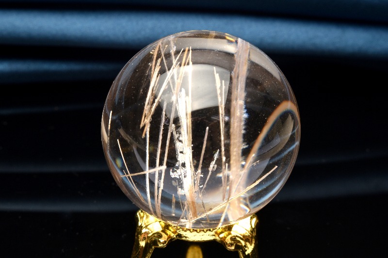 トルマリン入り水晶丸玉天然石