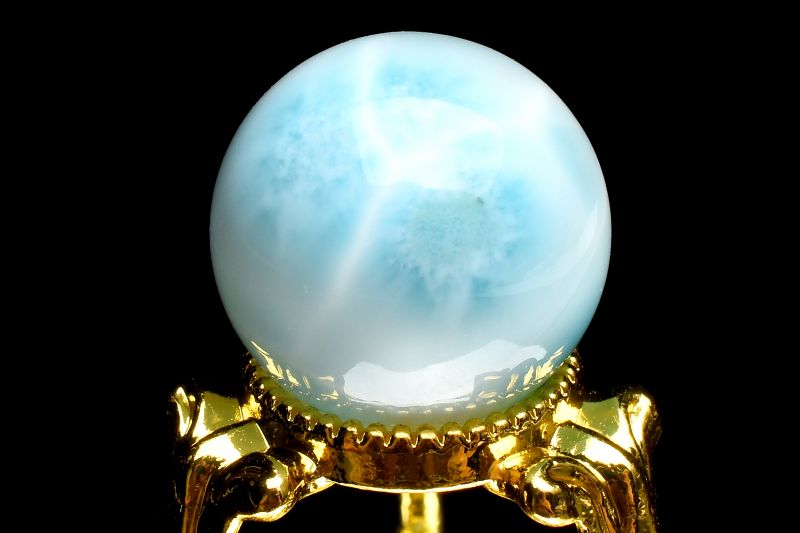 1点物】大珠◇三大ヒーリング ラリマー 18.5mm 丸玉(台座付き