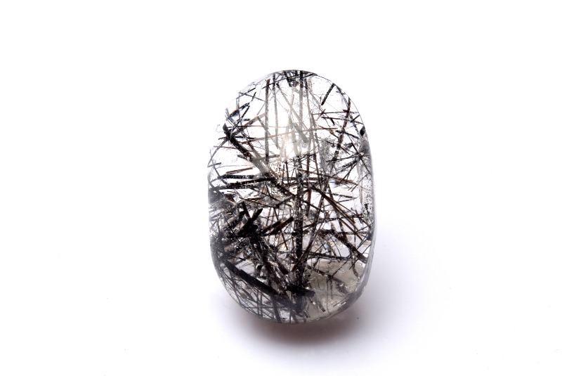 【返品送料無料】 1点物】AAA+☆クリア ブラックトルマリンインクォーツ 16x10mm アクセサリー
