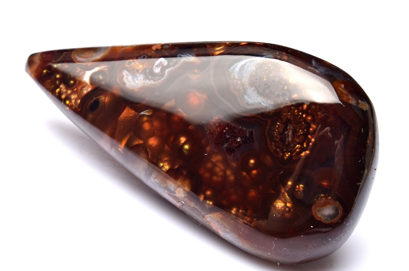 1点物】虹色！火の玉のような輝き ファイアーアゲート 50x26mm