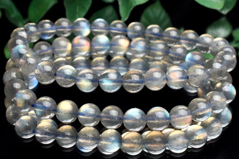 全粒シラー有！大玉ホワイトラブラドライト・ブレスレット 全粒シラー☆ホワイトラブラドライト・デザインブレスレット