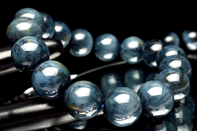ブルーピーターサイト 9.5mm 天然石 ブレスレット 濃紺◇艶感 ブルーピーターサイト 9.5mm ブレスレット 1個売り _BG5279