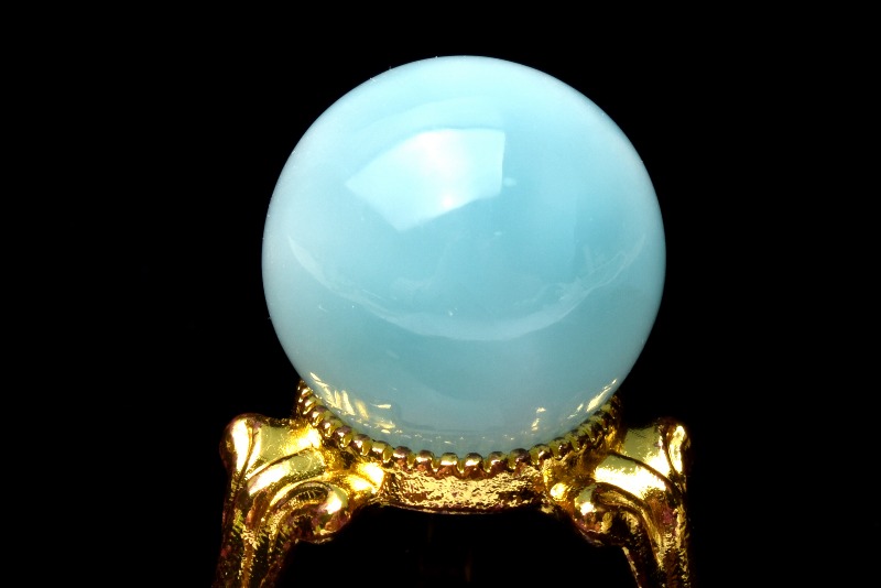 1点物】大珠◇瑞々しい艶感 ラリマー 19.5mm 丸玉(台座付き) スフィア