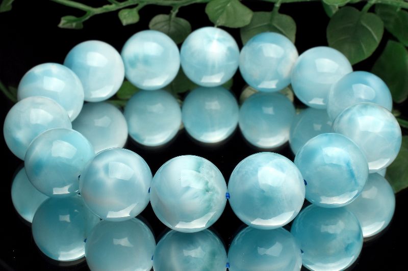 売切】ラリマー/ブルーペクトライト 15mm×15珠 ブレスレット