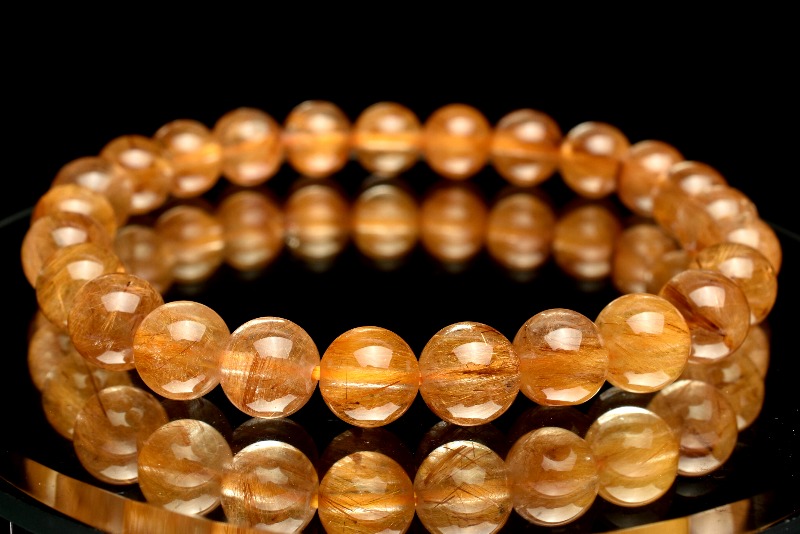 1点物】AA☆高透明 タイガータイチンルチルクォーツ 7.5mm