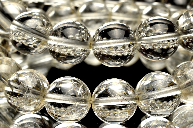 シルバールチル ブレスレット 8mm シルバー ルチルクォーツ ブレスレット 8mm 針がびっしり密集