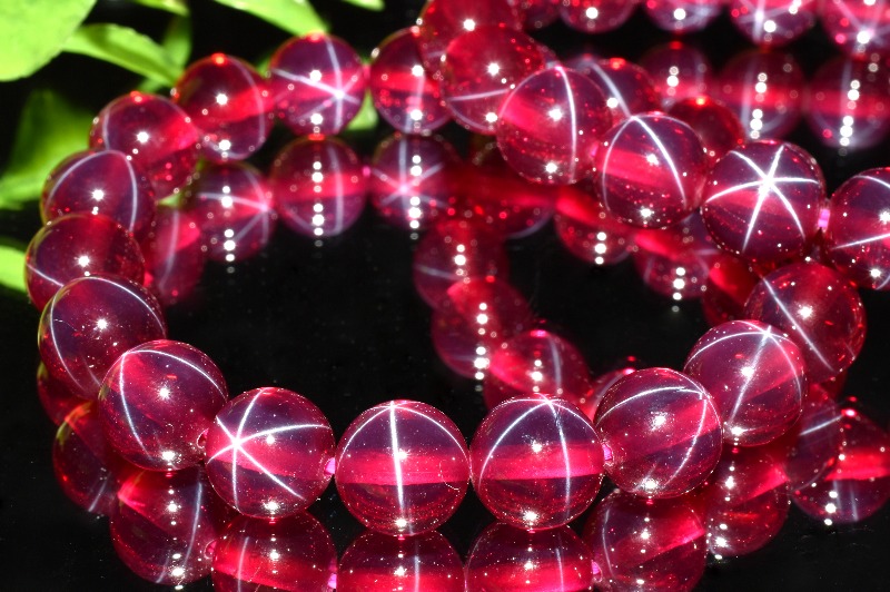 6条スター 合成スタールビー 10mm ブレスレット 1個売り _BG5462