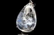 【１点物】Silver925☆AAA+透明 デュモルチェライトインクォーツ　24x17mm　ドロップ ペンダントトップ _PC1608
