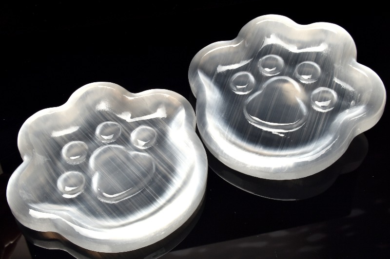 高品質 セレナイト猫のお皿No.1681 高品質 セレナイト猫のお皿No.1681