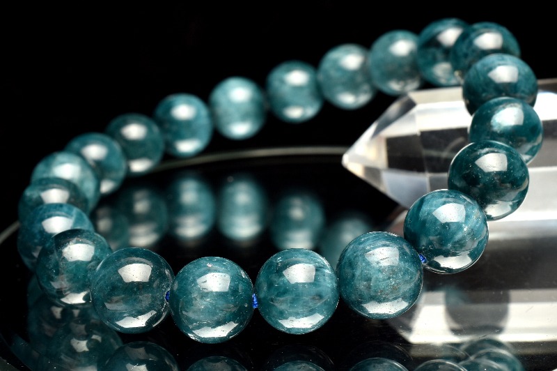 1点物】ブラジル産◇天然色 ブルーアパタイト 9.5mm ブレスレット
