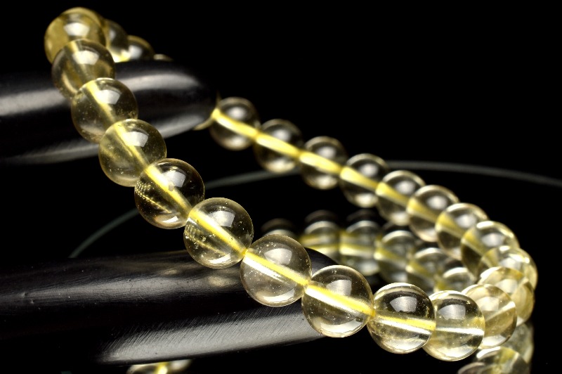 1点物】AAAA☆高透明 リビアングラス 7mm ブレスレット _M7968