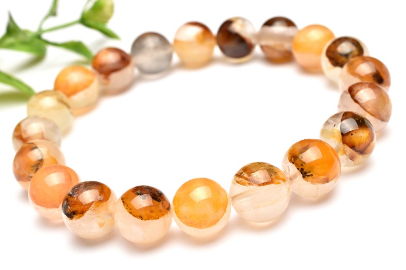 レッドライモナイト パワーストーンブレスレット 内径約16cm