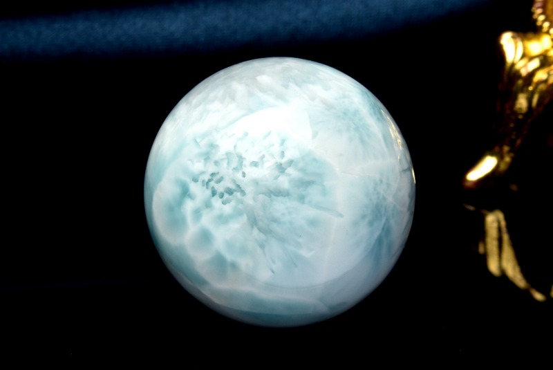 まるで地球！ 超大玉 ★ ラリマー 約17.5 mm 粒売り ① まるで地球！ 超大玉 ☆ ラリマー 約17.5 mm 粒売り ①