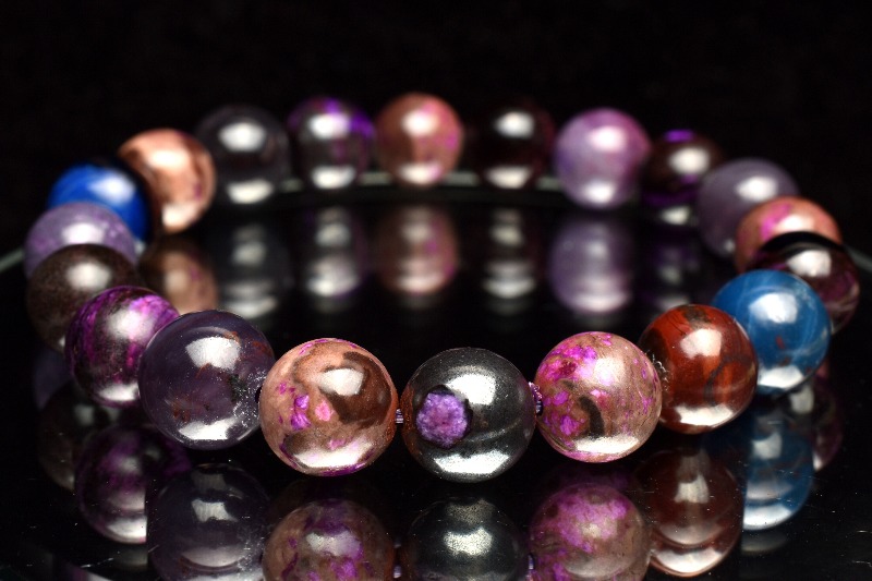 【希少】スギライト　約9.5〜10mm 1点物】AAA+厳選入荷！◇高品質マルチカラー スギライト(杉石) 9.5