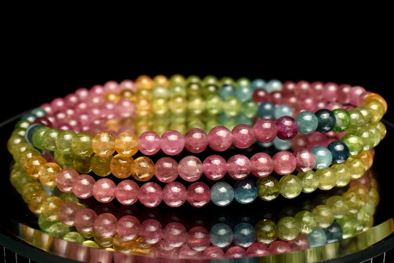 マルチカラー トルマリン ブレスレット ブラジル産 楽天市場】マルチカラートルマリン（クリア） ブレスレット 8mm玉